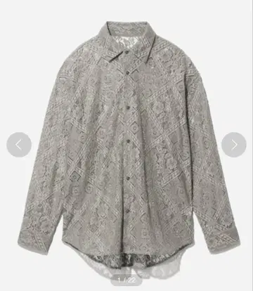 HARE 기하학 패턴 레이스 셔츠 그레이