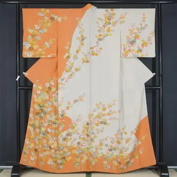 미색 국화 순수 실크 호몬기 160cm a840