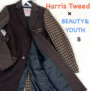 Harris Tweed x BEAUTY&YOUTH 체스터 코트 S