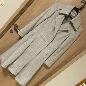 [ 새상품급 ] kay me 케이 화이트 그레이 스트레치 울 코트