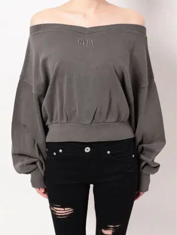GYDA 제이다 오프숄더 맨투맨 상의