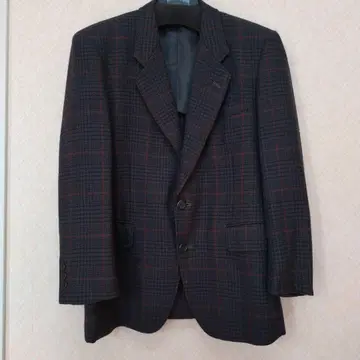 테일러드 자켓 다크 그린 계열 체크 무늬 사이즈 불명