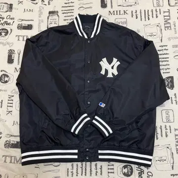 RAGEBLUE 뉴욕 양키스 바시티 자켓 F 블랙 오버 사이즈