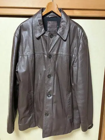 j.crew 가죽 택 레더 코트 짙은 갈색 L 사이즈