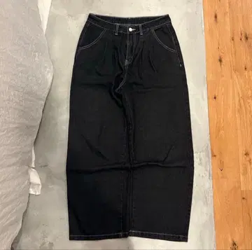 구제 의류 배기 데님 90s 초와이드 블랙 데님