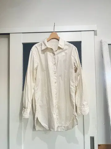 Plage 아이보리 코튼 긴팔 셔츠