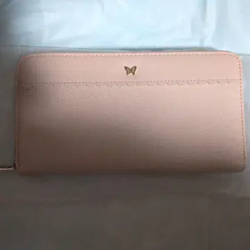 핑크 나비 모티브 장지갑