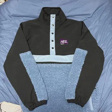 HELLLTD. 하프 지퍼 플리스 자켓 L 블랙 라이트 블루