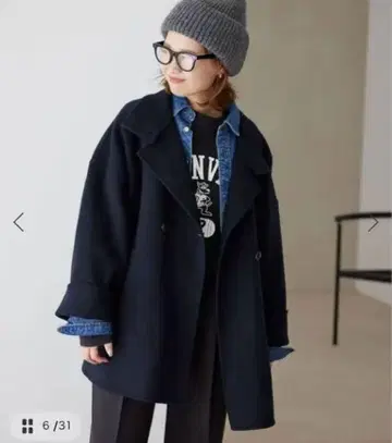 SLOBE IENA/더블 페이스 스탠드 코트/NAVY