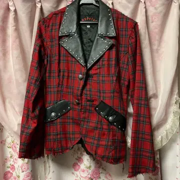 hydeist 체크 무늬 자켓 레드