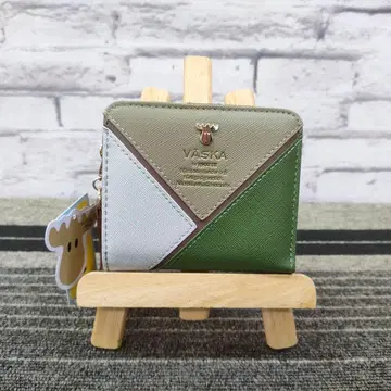 새상품 VASKA by moz 셰리 라운드 지퍼 접이식 지갑 그린