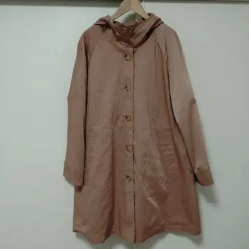 Leilian 후드 부착 핑크 트렌치코트 13+ 사이즈