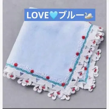치카자와 레이스 유나이티드 애로우즈 별주 타월 손수건 LOVE 백조 블루