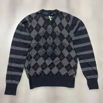 Hurley 다이아몬드 패턴 V넥 스웨터