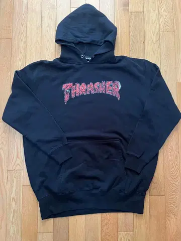 THRASHER 후드 맨투맨 블랙 스케이트 초파 빈티지 구제 의류