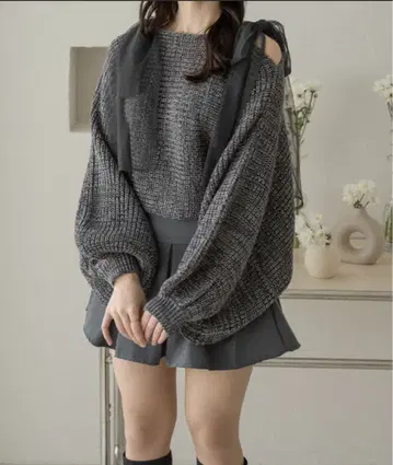 AmbreNeige 앙브르네쥬 튤 리본 상의