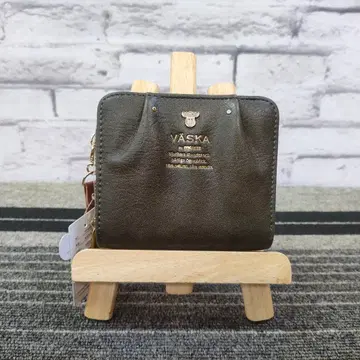 새상품 VASKA by moz 록시 라운드 지퍼 접이식 지갑 그린