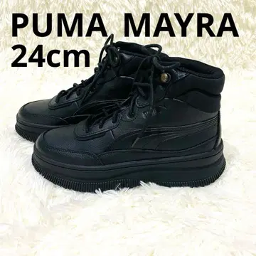 새상품급 PUMA MAYRA 푸마 마이라 24cm 블랙 통굽 하이컷
