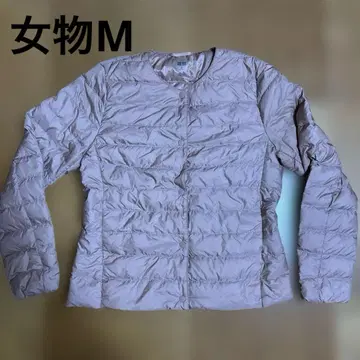 [ 여성용 ] UNIQLO 노카라 다운 자켓 핑크 M