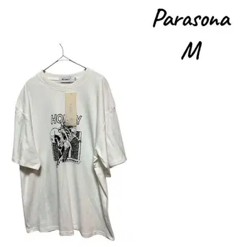 Parasona 화이트 그래픽 T셔츠 M