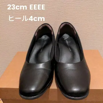펌프스 블랙 중간 힐 합성 피혁 23cm 4E