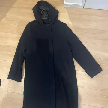 글로벌 워크 네이비 후드 부착 2way 롱 코트