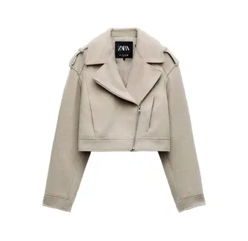 ZARA 크롭 펠트 텍스처 라이더 자켓 M 사이즈