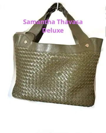 사만다 타바사 디럭스 가죽 핸드백 토트백 모스그린 고품질
