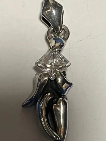 실버 925 손톱 디자인 크리스탈 목걸이