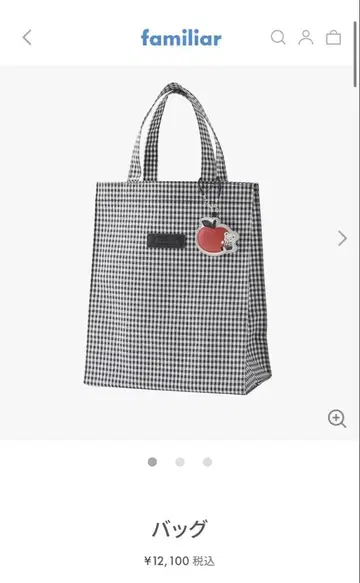 패밀리아 깅엄 체크 토트백