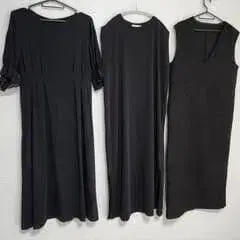 여성용 포멀 캐주얼 블랙 원피스 세트