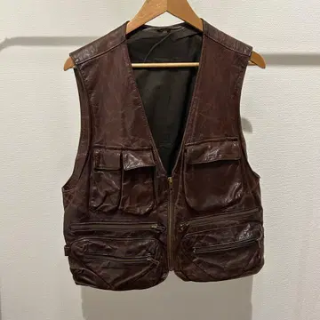 빈티지 가죽 베스트 헌팅 베스트