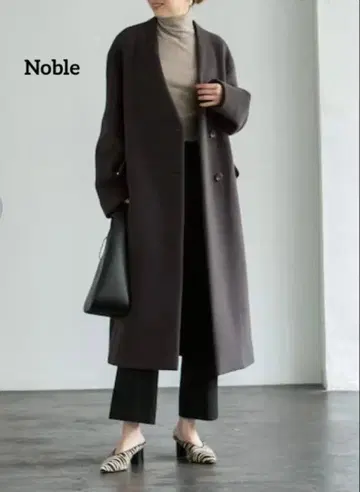 노블 Noble MTR 체스터 디테일 V 컬러 코트 S