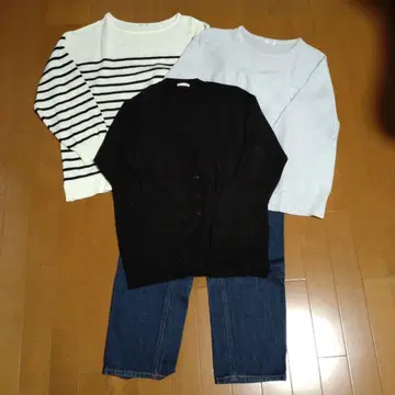 오버 사이즈 니트 데님 팬츠 세트 묶음 판매