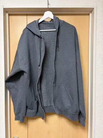 90s FRUIT OF THE LOOM 흑먹색 풀 집업 후드티 2XL