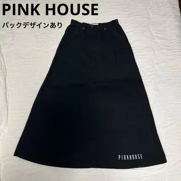 PINK HOUSE 블랙 코튼 롱 스커트