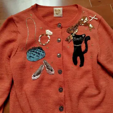 쿠차 자수 니트 가디건