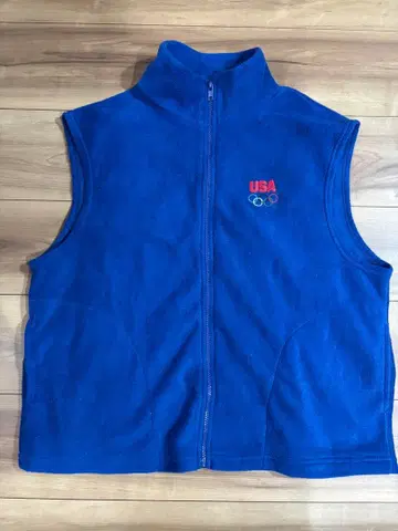 USA 올림픽 로고 자수 플리스 베스트