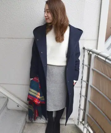 쉽스 SHIPS 충전솜 롱 코트 그레이