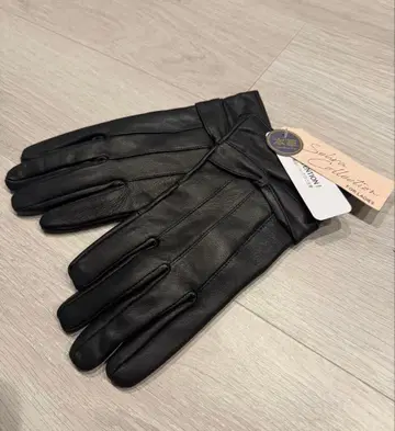 라무 가죽 장갑 블랙 본측