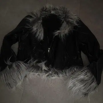 볼륨 퍼 인조 가죽 가죽 y2k 그런지 헤이세이 갸루 펑크 시크 스타일