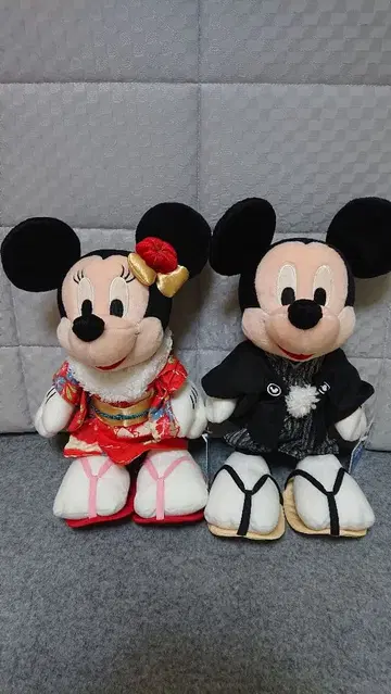 미키 미니 기모노 봉제 인형 세트