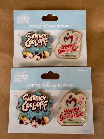 도쿄 디즈니 리조트 미세스 서머 쿨 오프 핀 배지 2세트