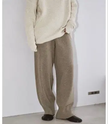 todayful 소프트 울 와이드 팬츠 베이지