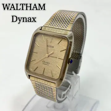 [ 작동 ] WALTHAM Dynax 스퀘어 쿼츠 손목시계 골드