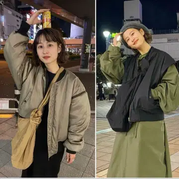 카스타네 멀티웨이 리버서블 블루종 ma1 카키 블랙