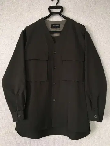 UNITED TOKYO 노카라 셔츠 자켓 올리브