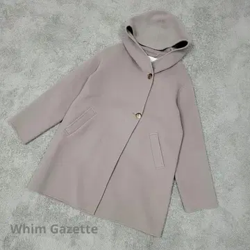 Whim Gazette 후드 부착 울 코트 토프