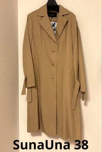 수나우나 꽃무늬 라이너 포함 베이지 트렌치코트