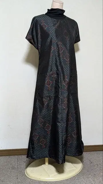 오시마 카스리 기모노 리메이크 롱 원피스 B 5